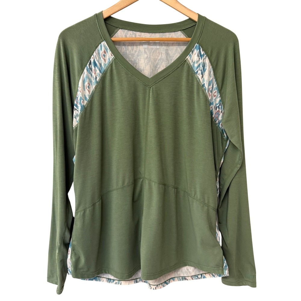 Marmot Women Felicia Long Sleeve Shirt Size XL Green Granola Girl Gorpcore Trail